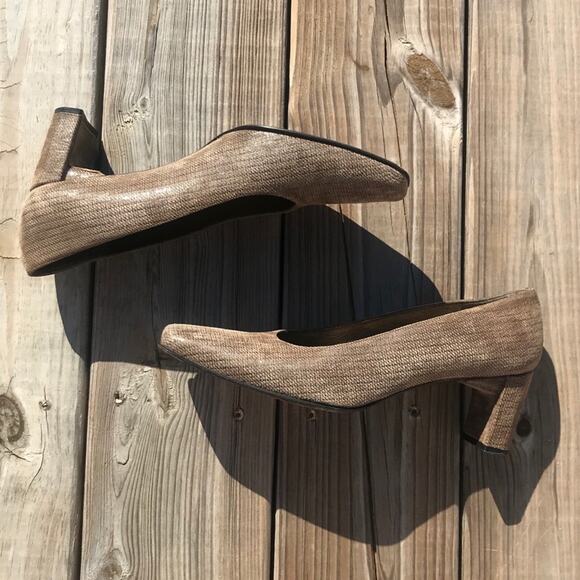 Vintage Stuart Weitzman suede houndstooth chunky heel pump - Picture 16 of 16